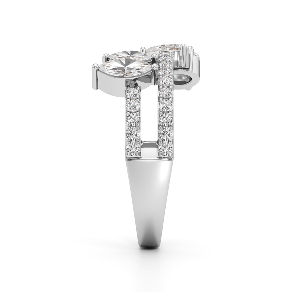 Aurora Bloom Pear Marquise Diamond Ring