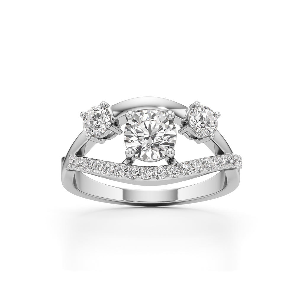Celestia ThreeStone Diamond Arc Ring