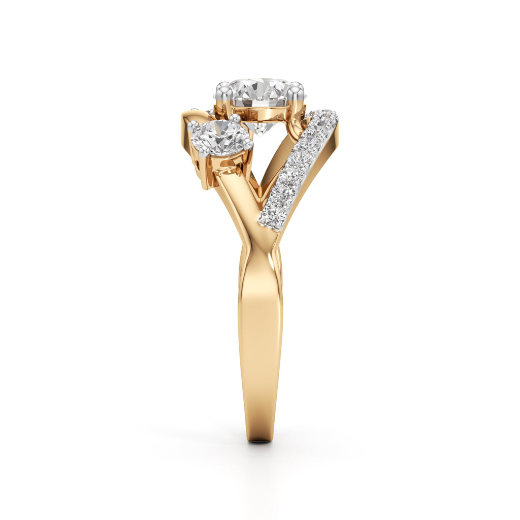 Celestia ThreeStone Diamond Arc Ring