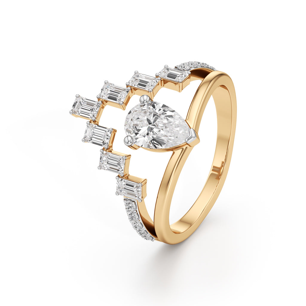 Celestia Radiant Crown Diamond Ring