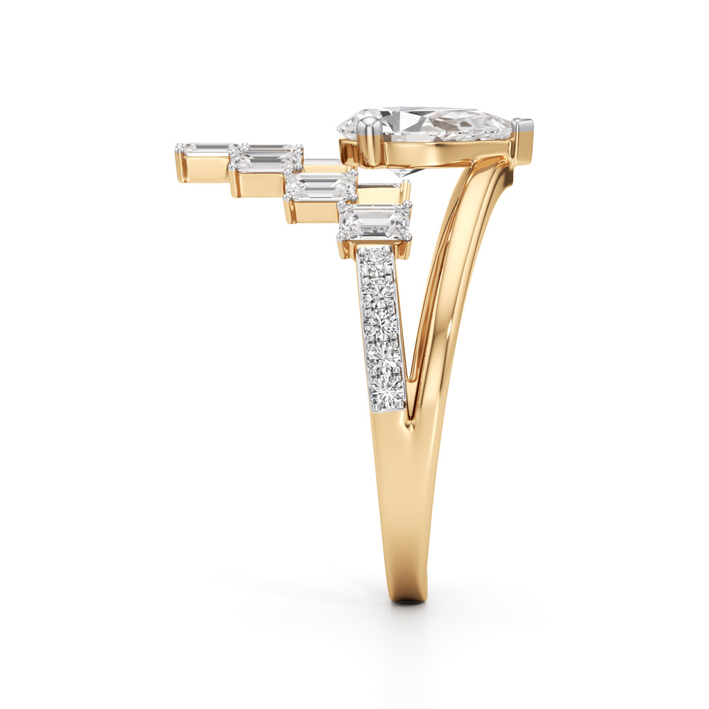 Celestia Radiant Crown Diamond Ring