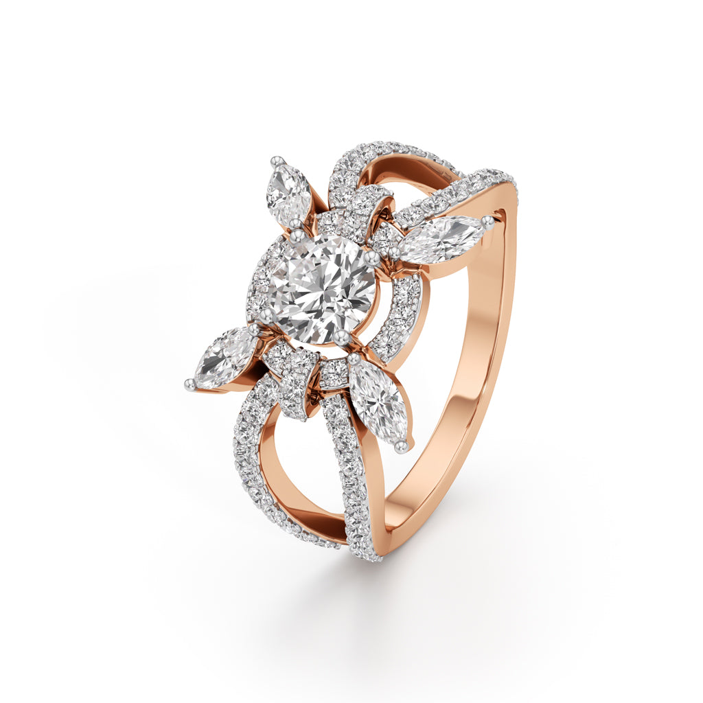 Majestic Petal Cluster Ring