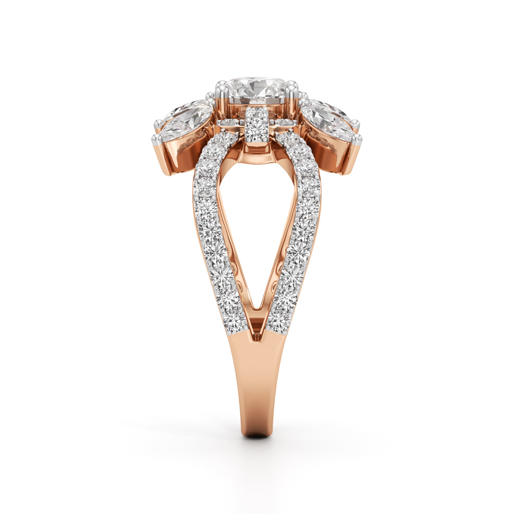 Majestic Petal Cluster Ring