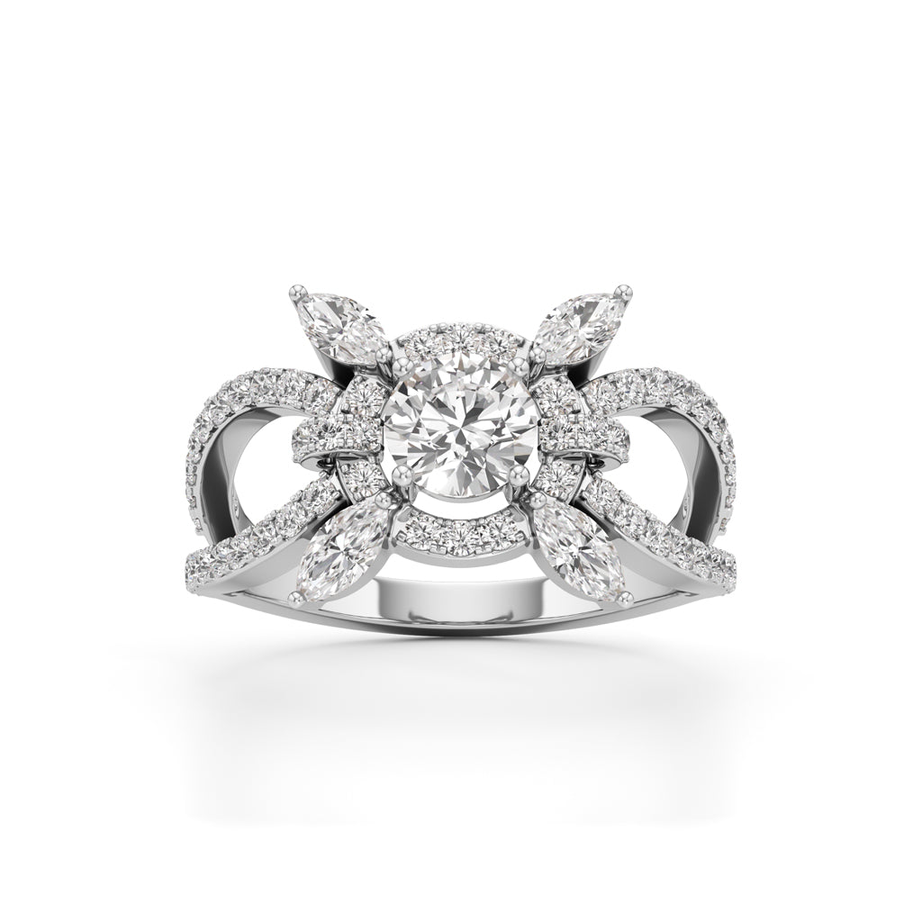 Majestic Petal Cluster Ring