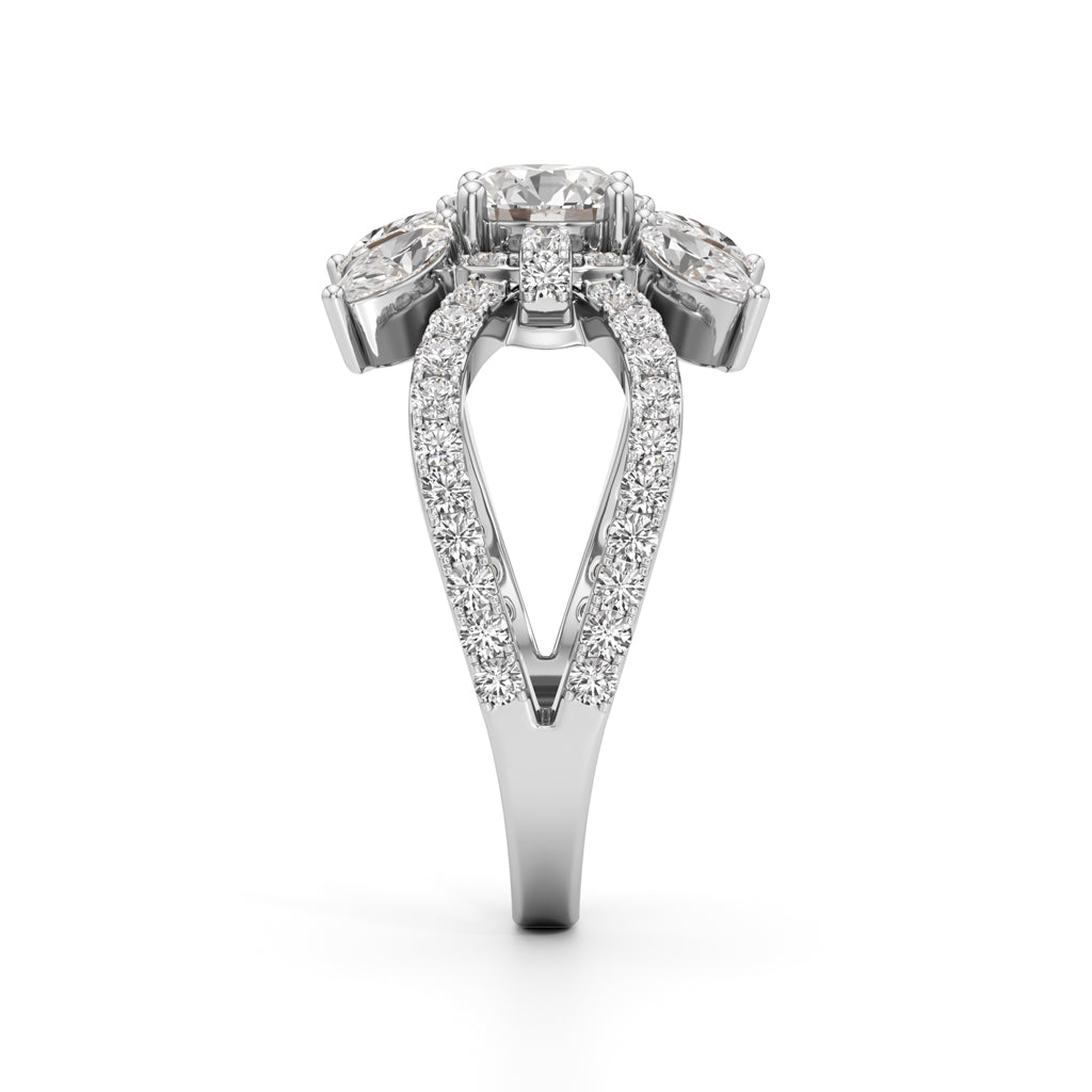Majestic Petal Cluster Ring