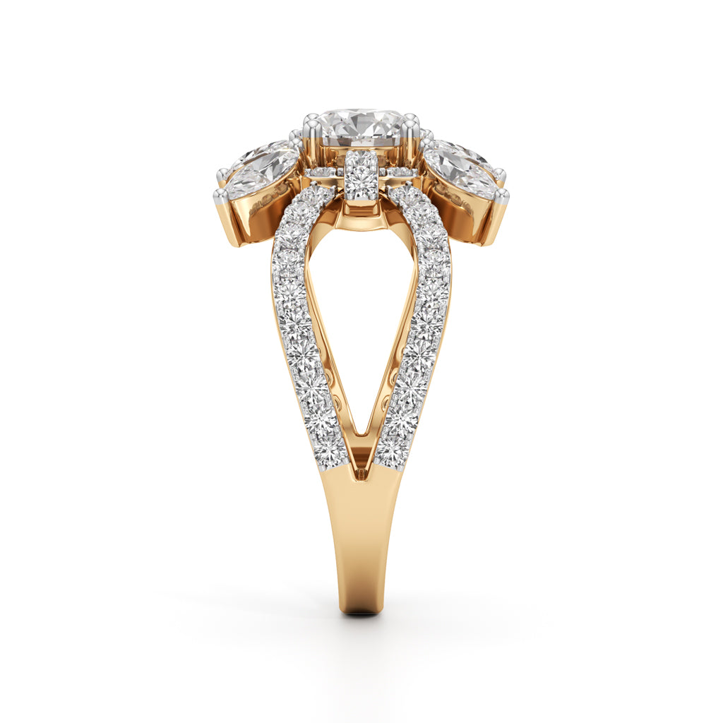 Majestic Petal Cluster Ring