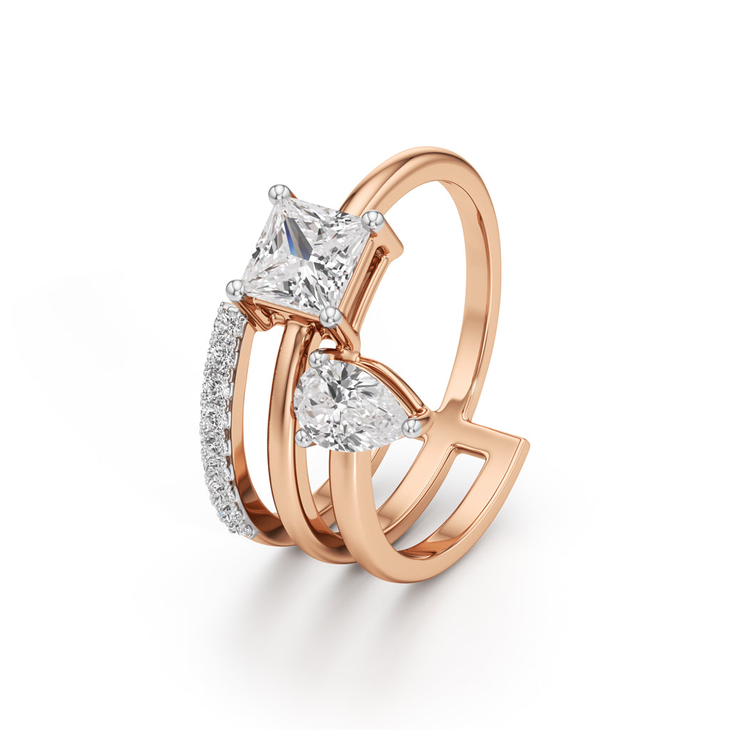Aurora Dual-Stone Designer Ring