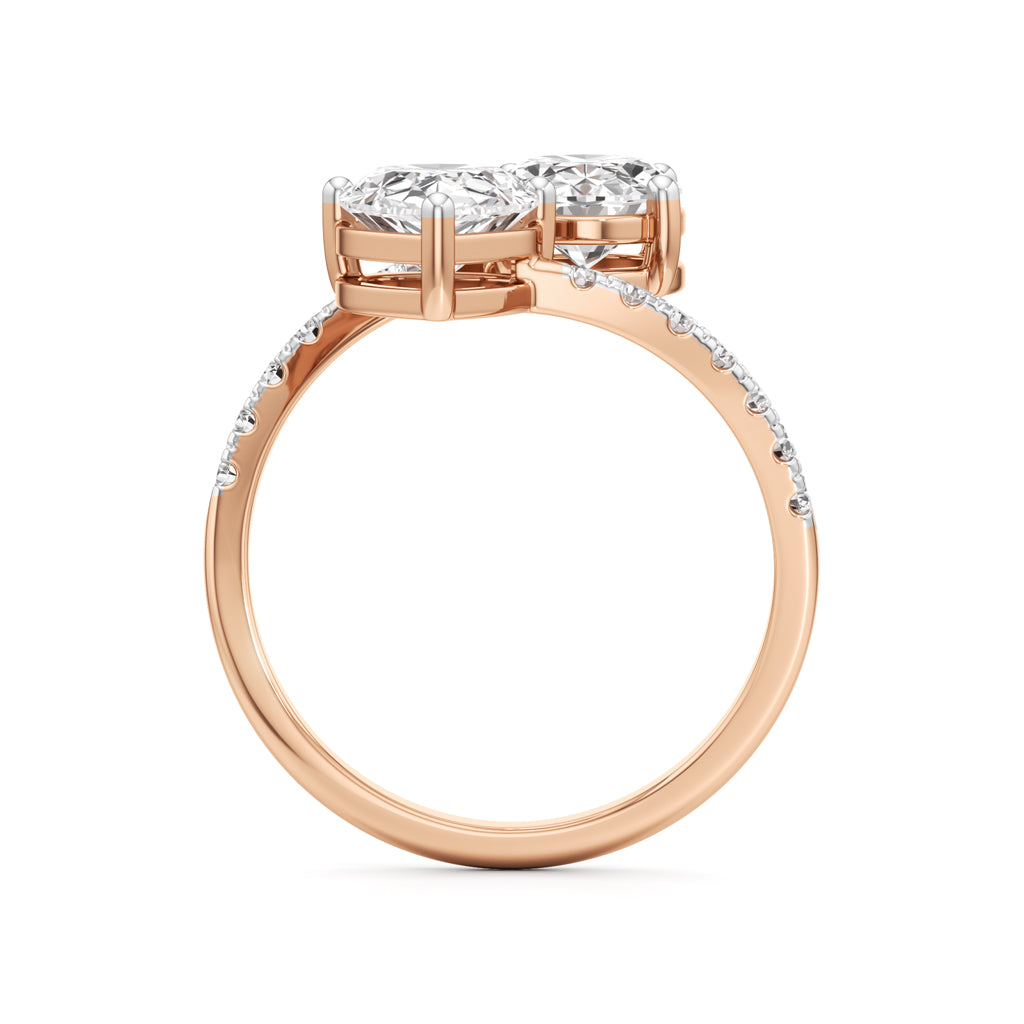 Celestia Duet Bypass Diamond Ring