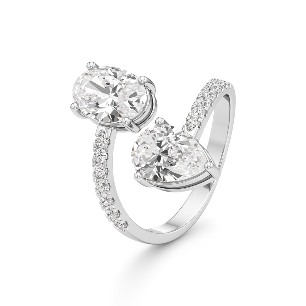 Celestia Duet Bypass Diamond Ring
