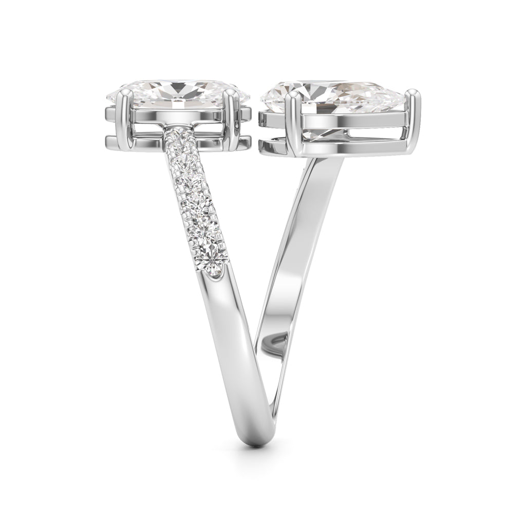 Celestia Duet Bypass Diamond Ring
