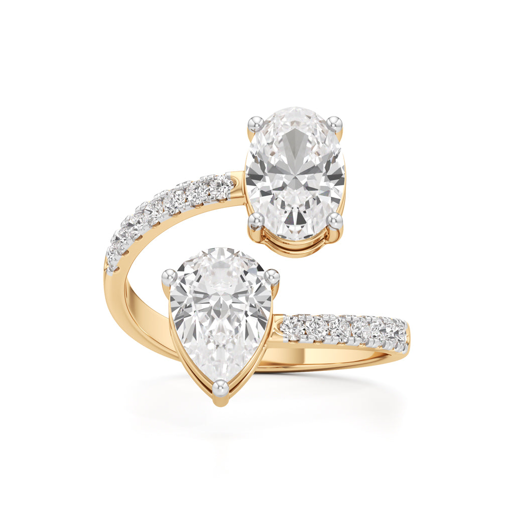Celestia Duet Bypass Diamond Ring