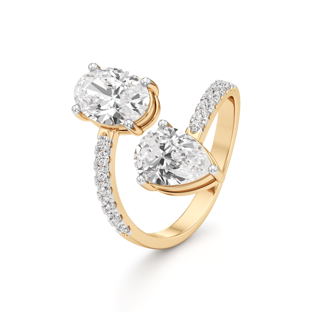 Celestia Duet Bypass Diamond Ring