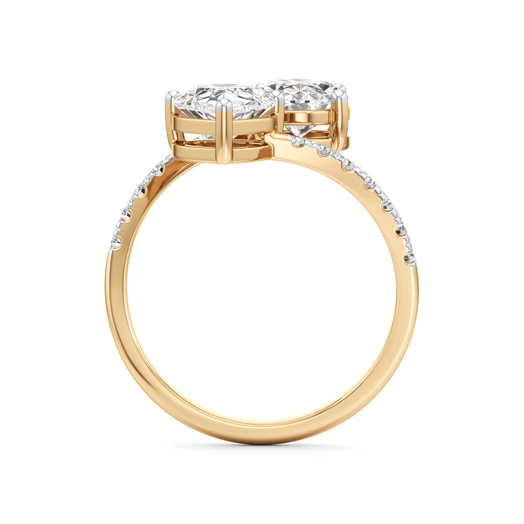 Celestia Duet Bypass Diamond Ring