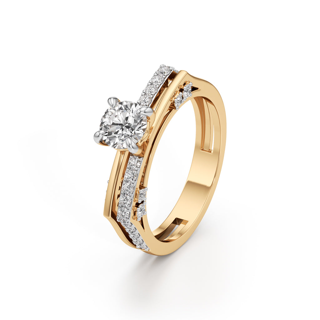 Celestia DualBand Solitaire Ring