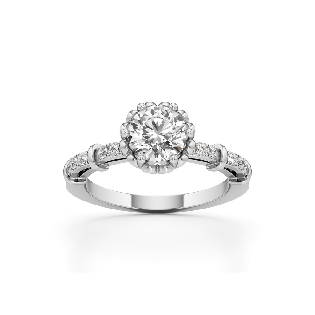 Aurora Crown Solitaire Ring