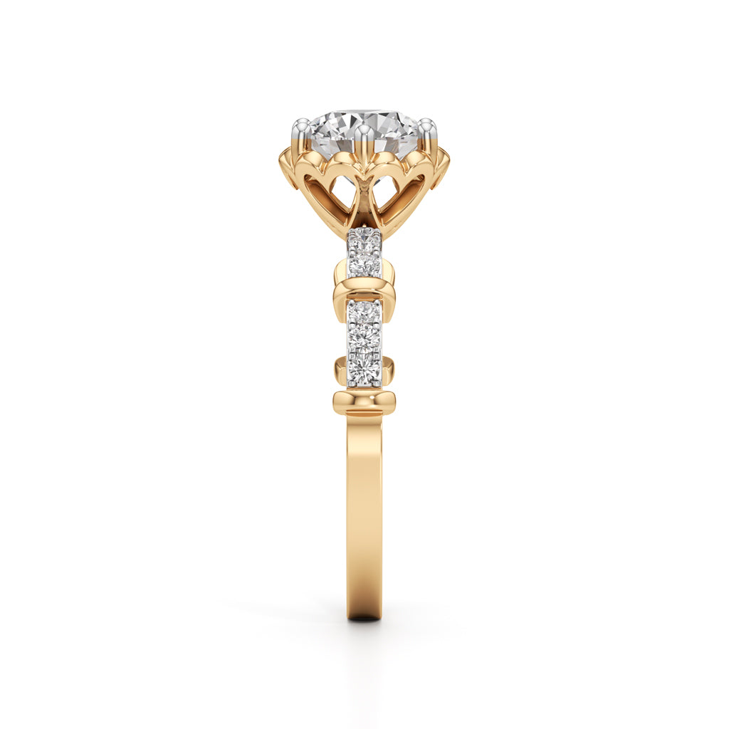Aurora Crown Solitaire Ring