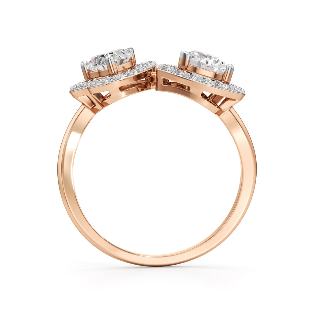 Amora Twin Heart Diamond Ring