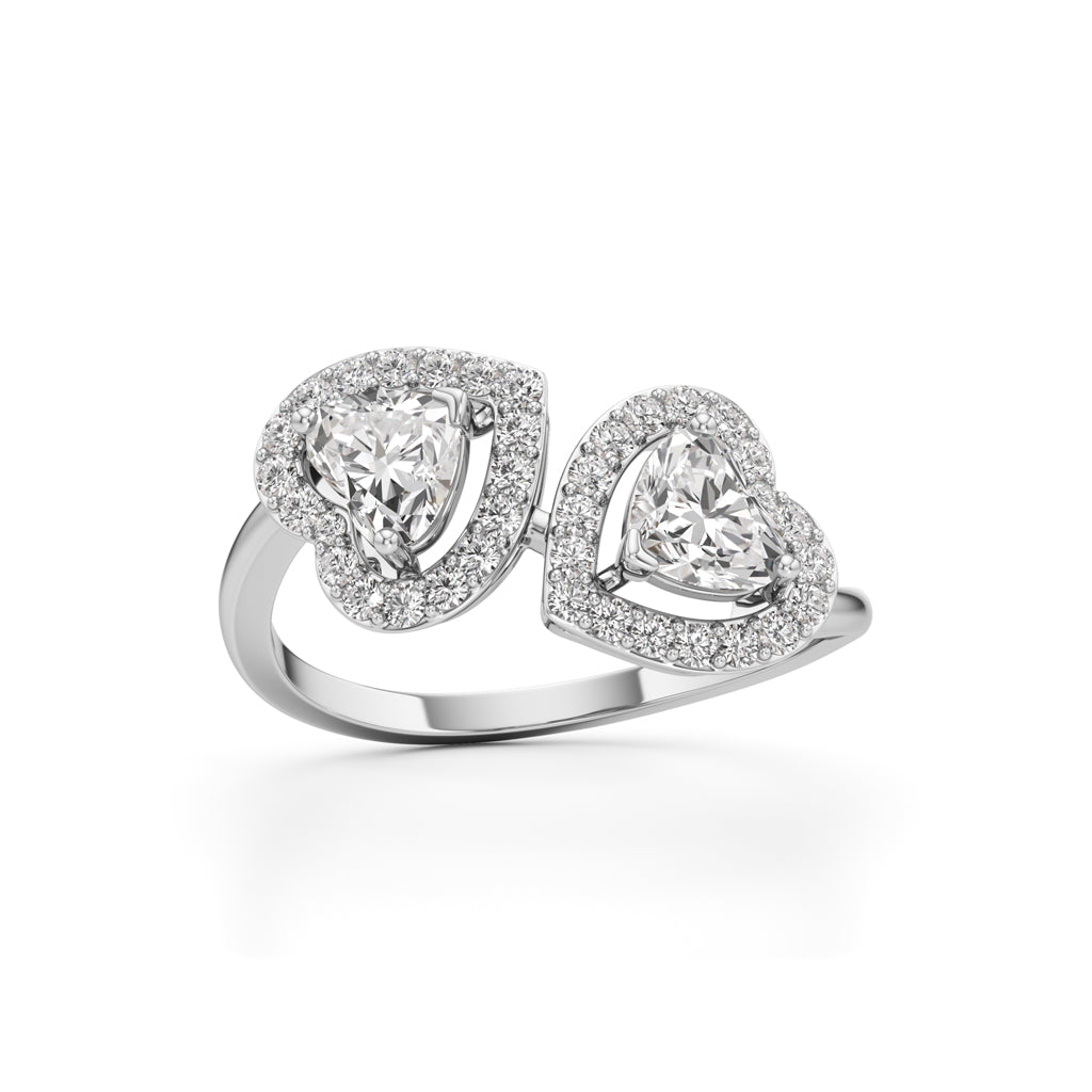 Amora Twin Heart Diamond Ring
