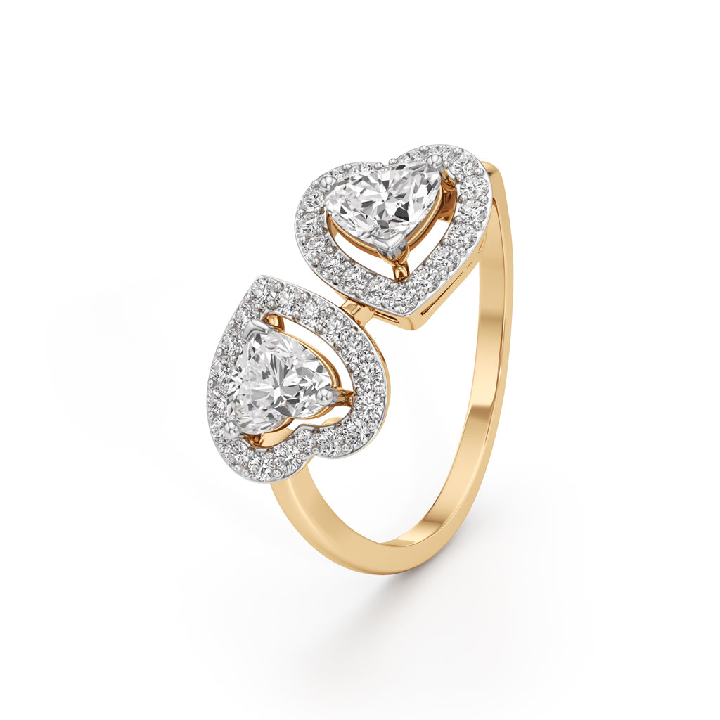 Amora Twin Heart Diamond Ring