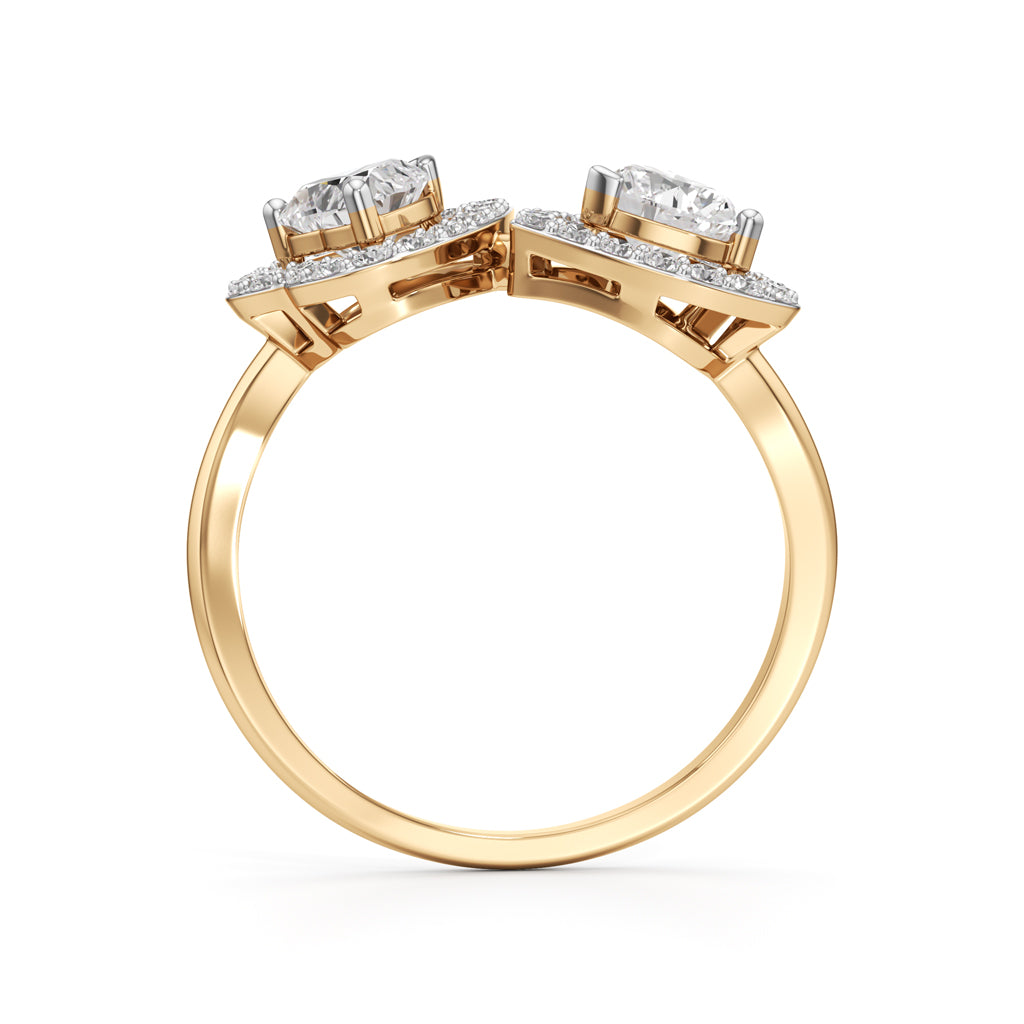 Amora Twin Heart Diamond Ring