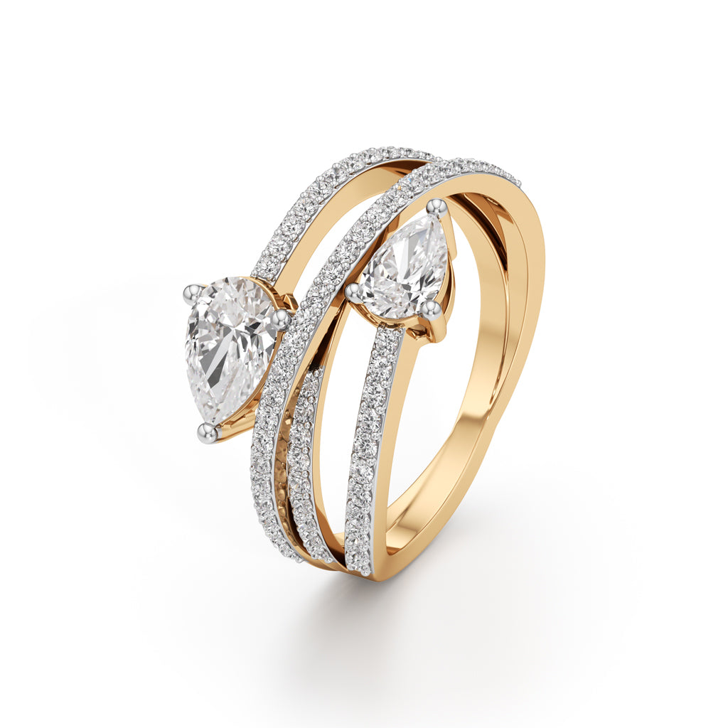 Celeste DualPear Statement Ring