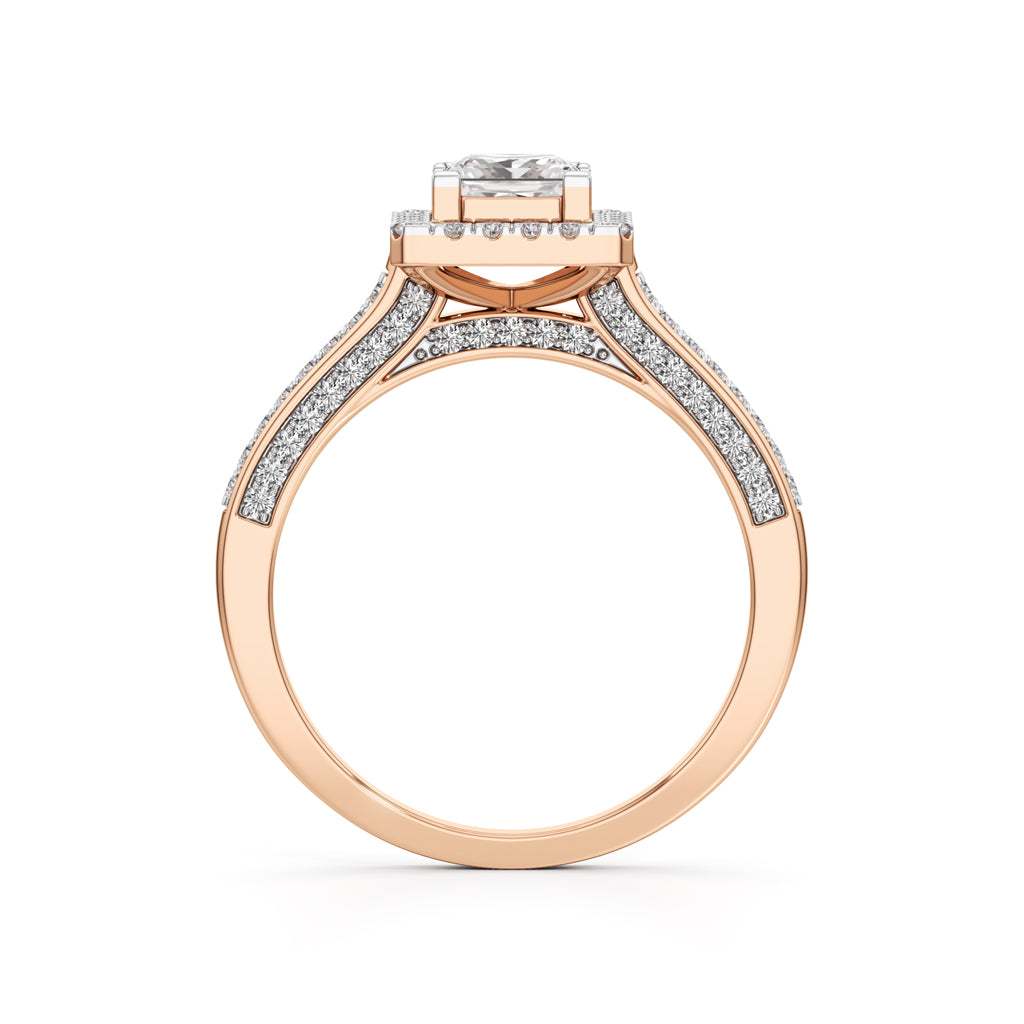 Square Halo Engagement Ring