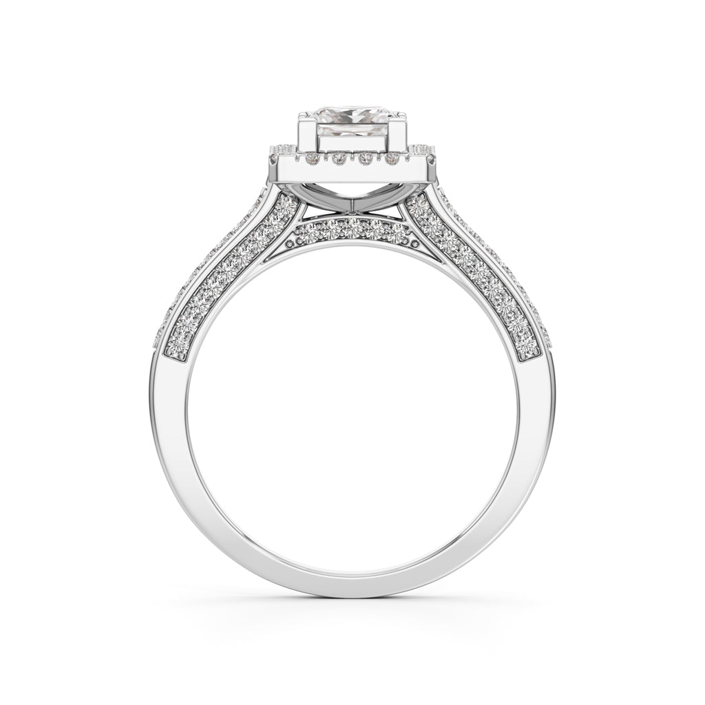 Square Halo Engagement Ring