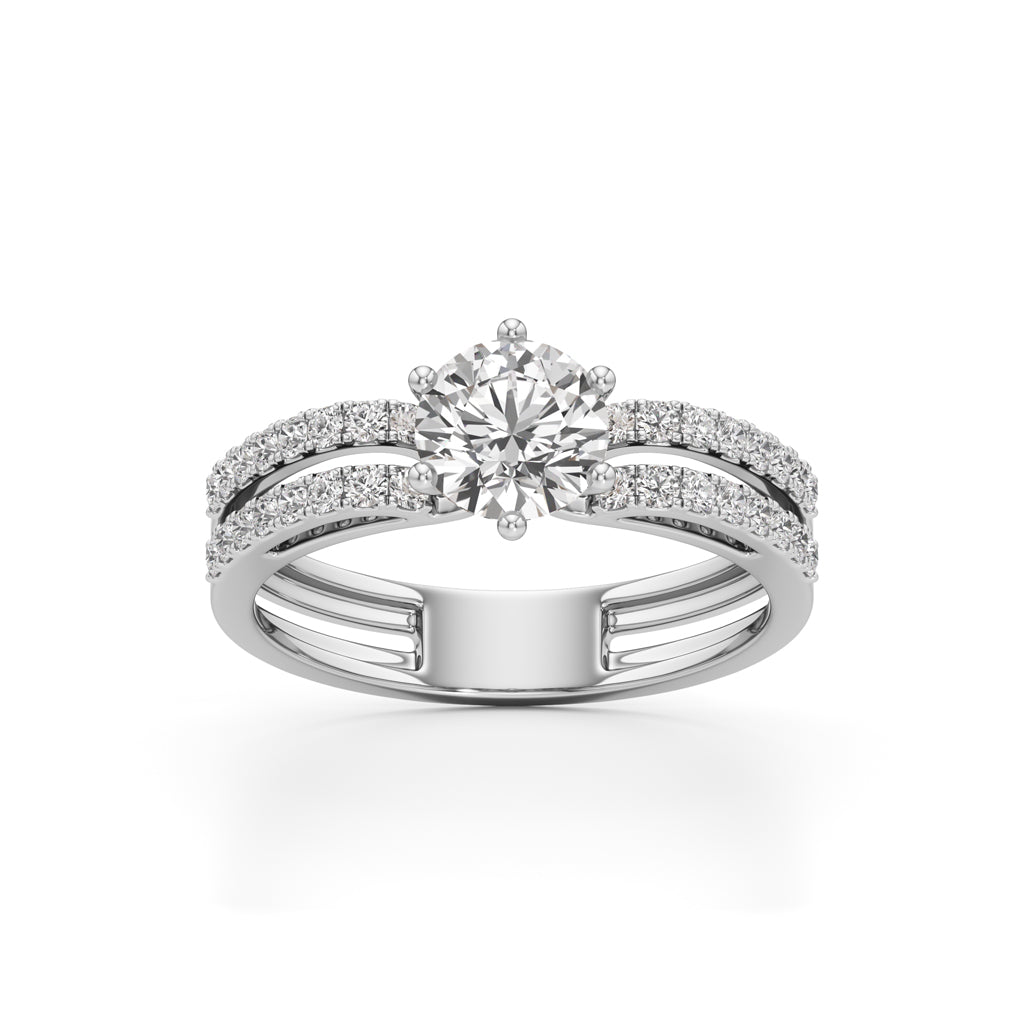 Triple Row Engagement Ring