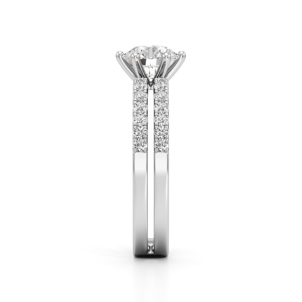 Triple Row Engagement Ring