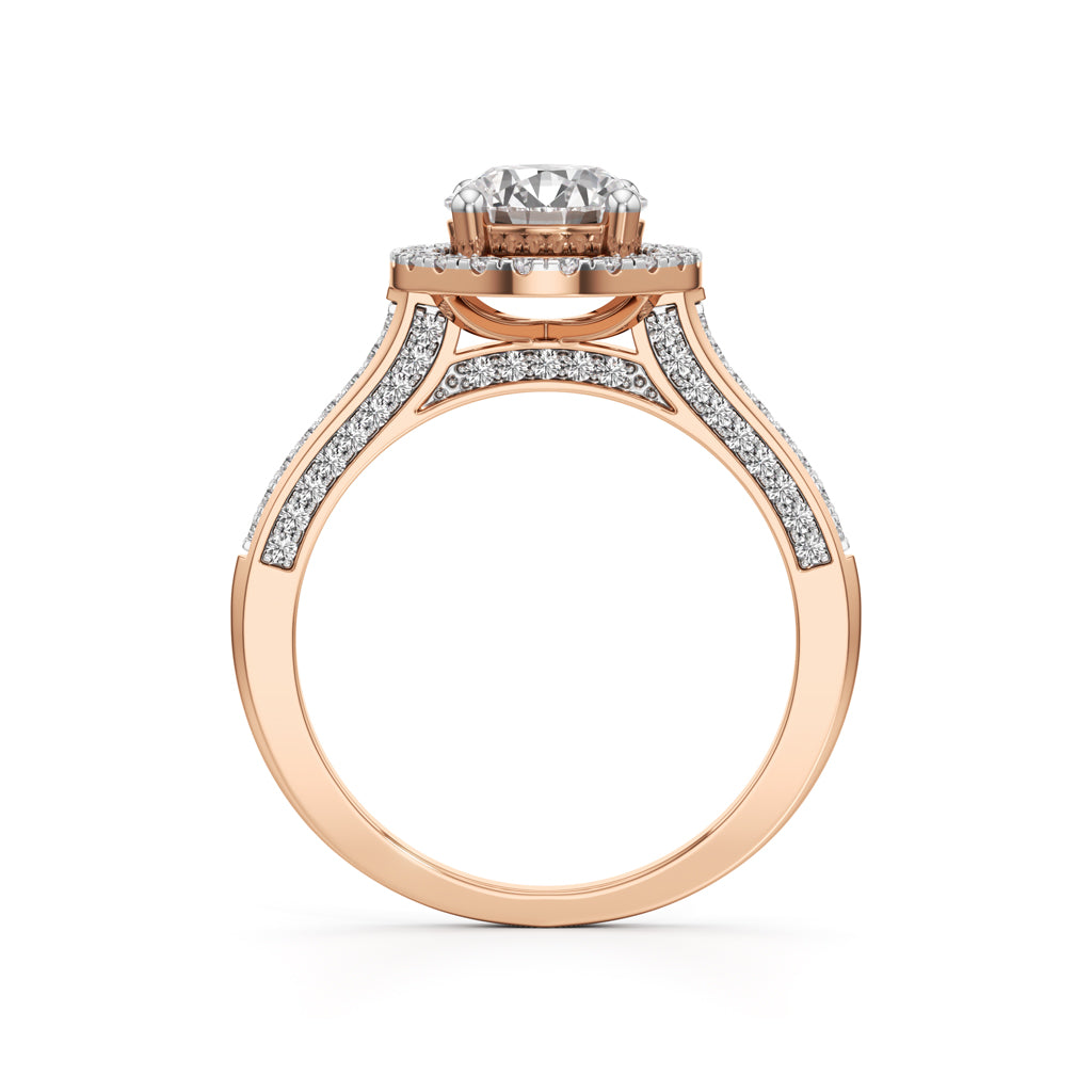 Halo Engagement Ring with Brightband