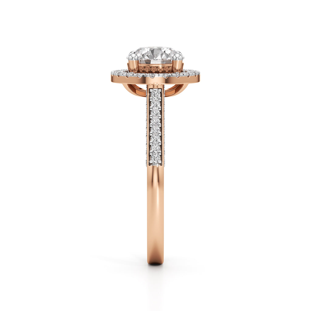 Halo Engagement Ring with Brightband