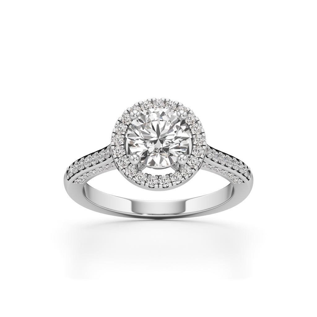 Halo Engagement Ring with Brightband