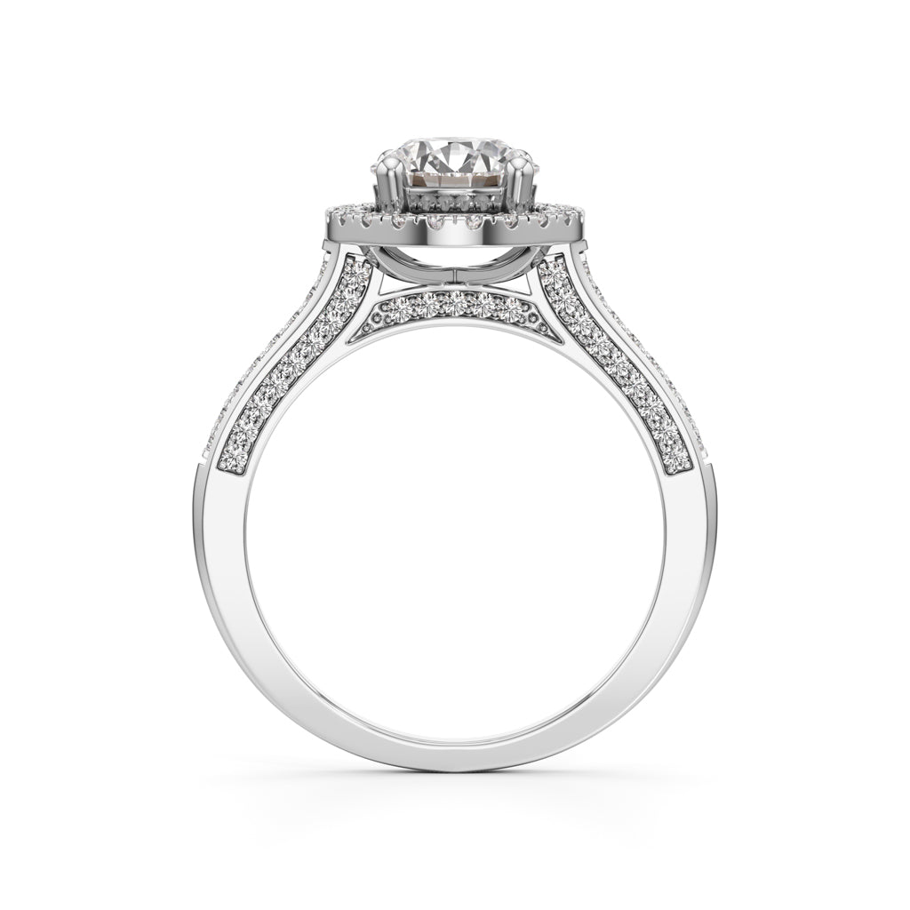 Halo Engagement Ring with Brightband