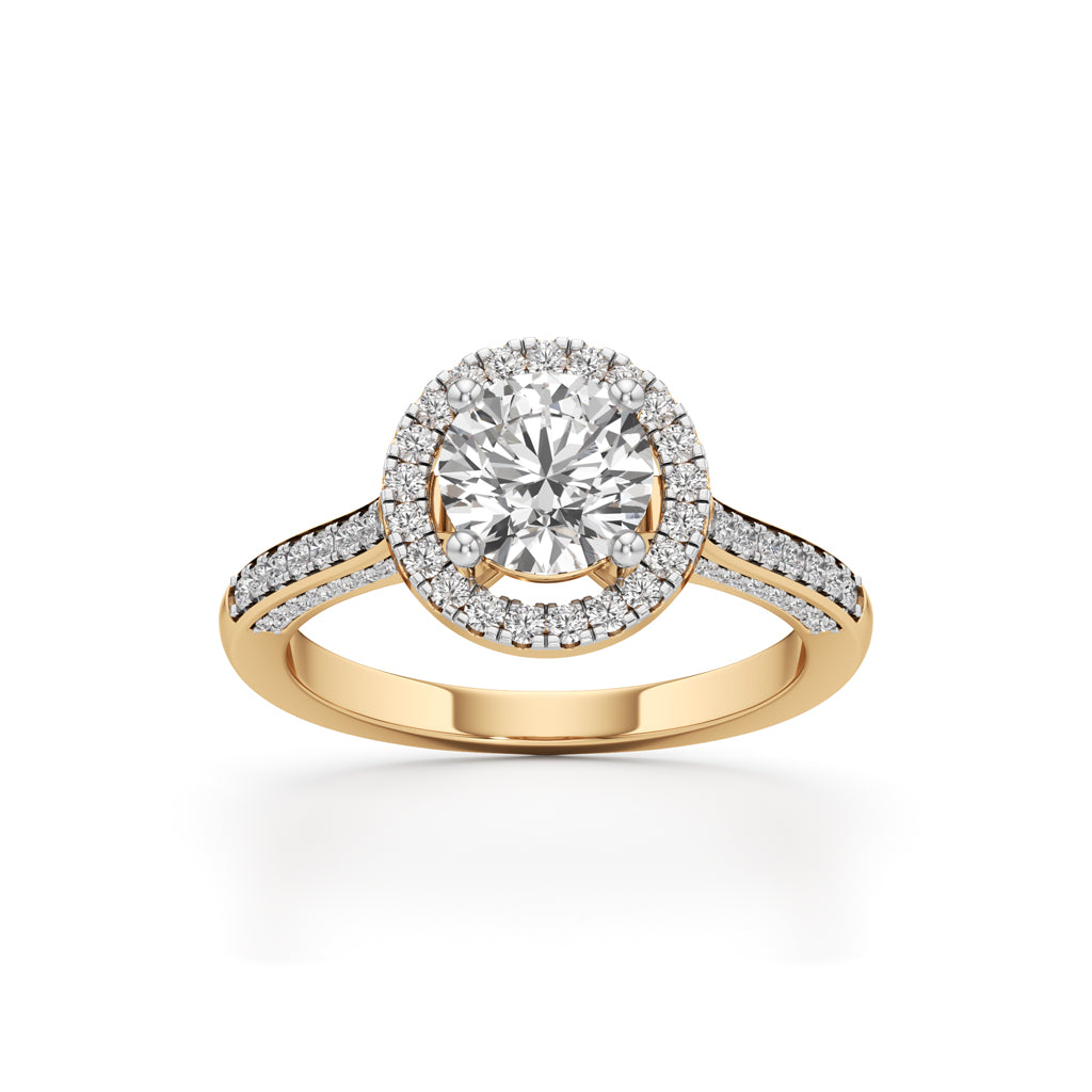 Halo Engagement Ring with Brightband