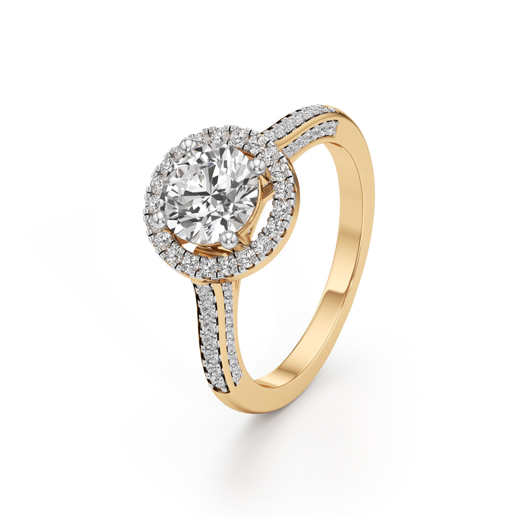 Halo Engagement Ring with Brightband