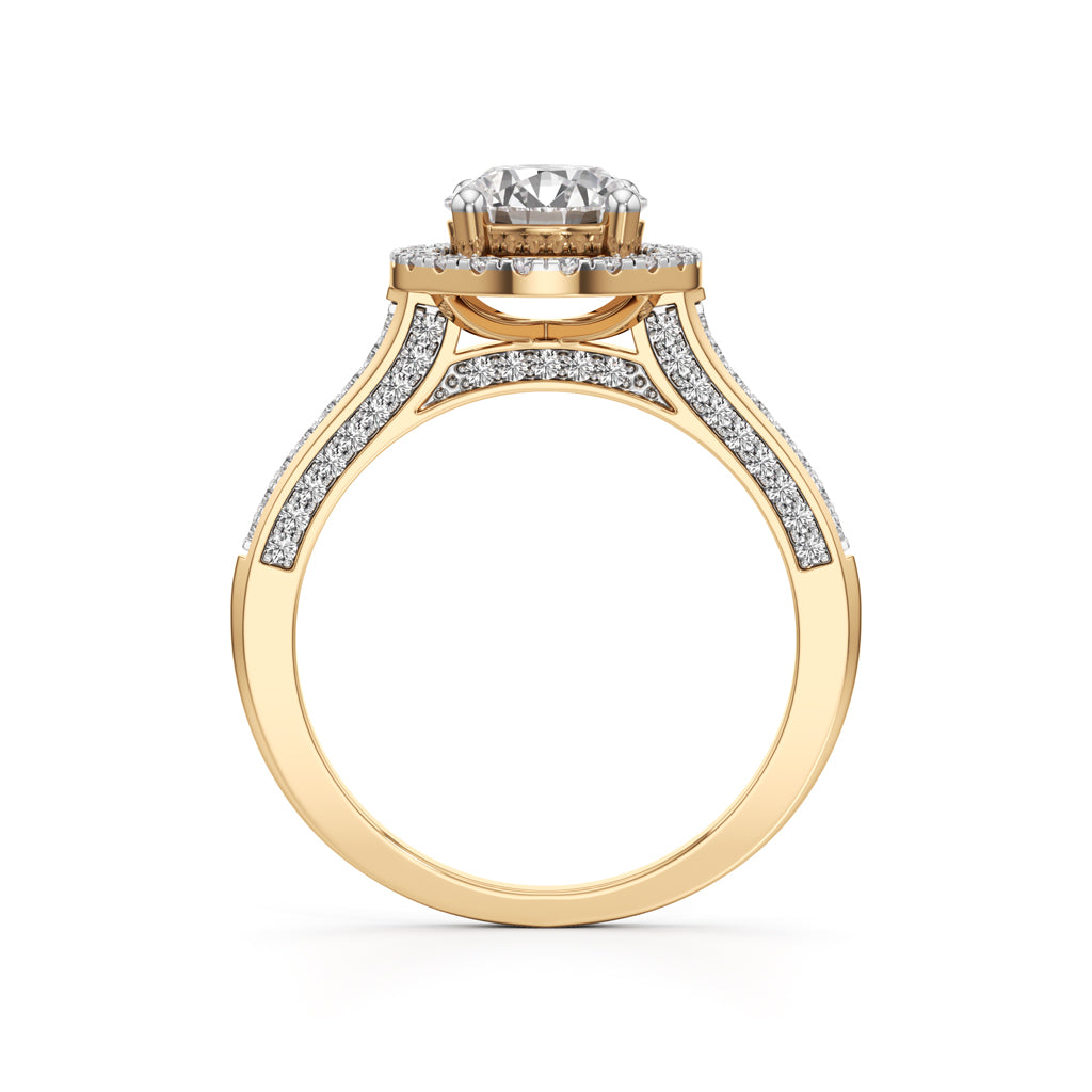 Halo Engagement Ring with Brightband