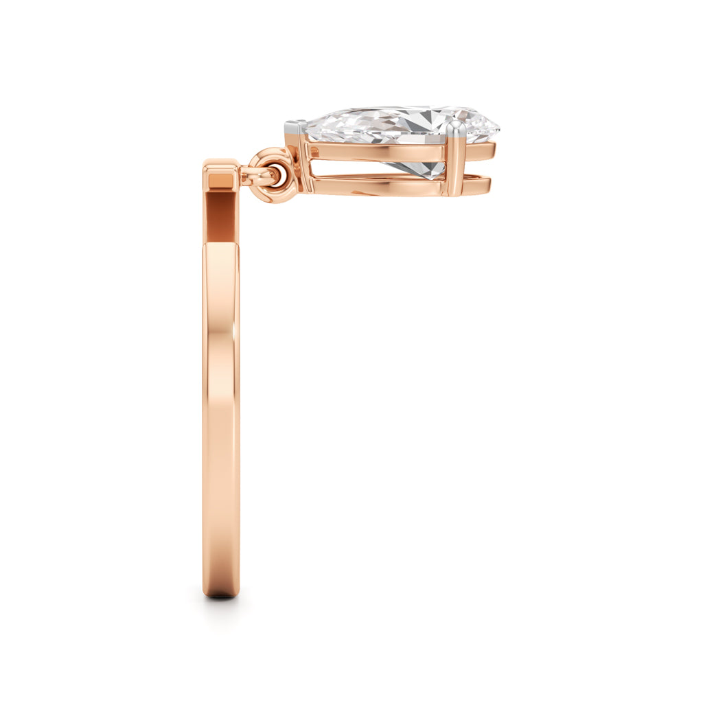 Floating Pear Diamond Wrap Ring