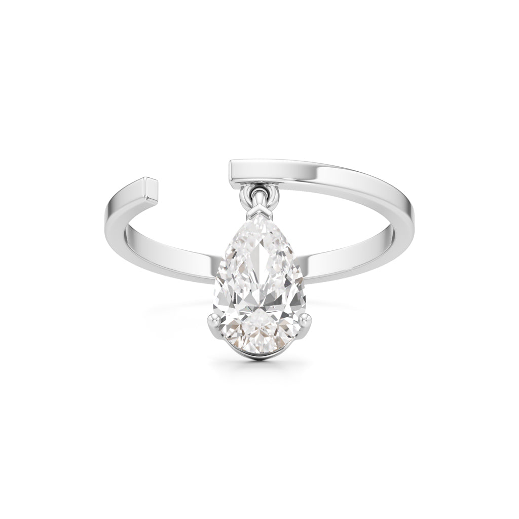 Floating Pear Diamond Wrap Ring