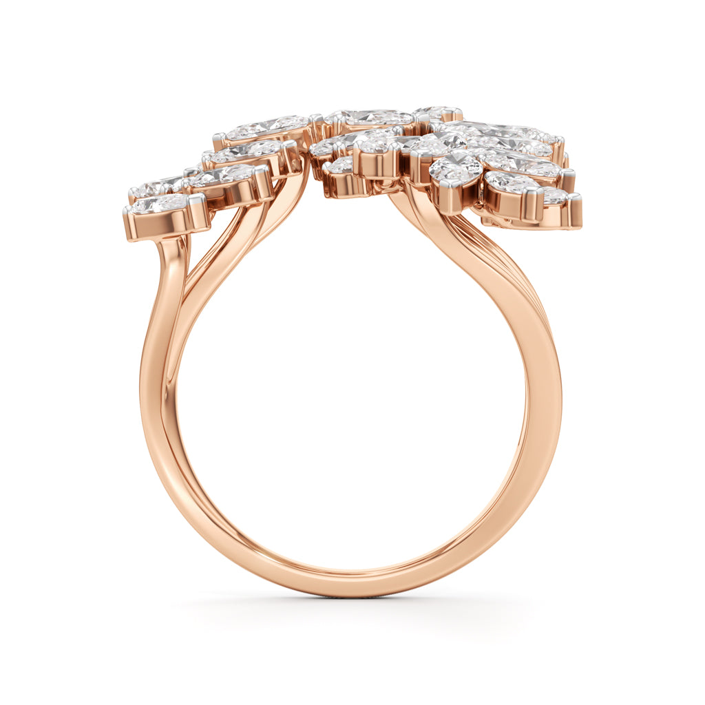 Whispering Leaves Diamond Statement Ring