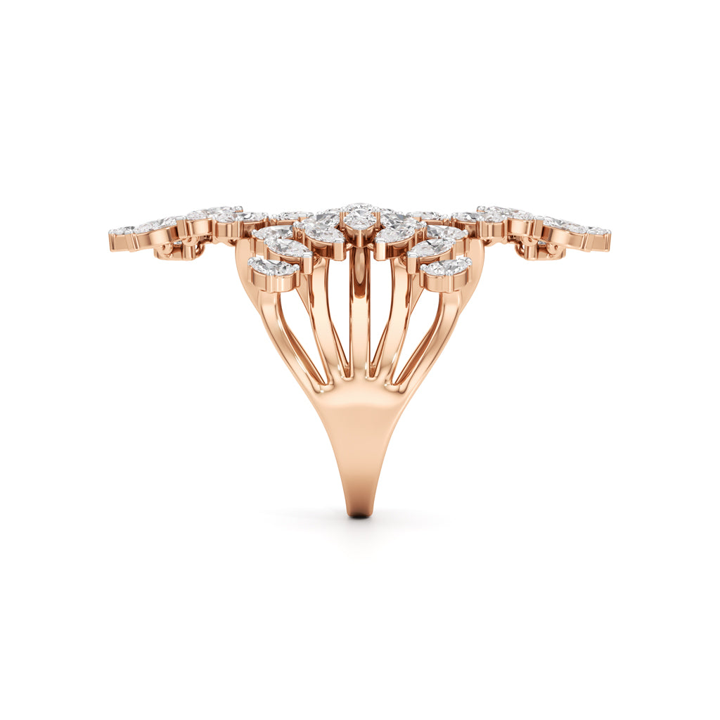 Whispering Leaves Diamond Statement Ring