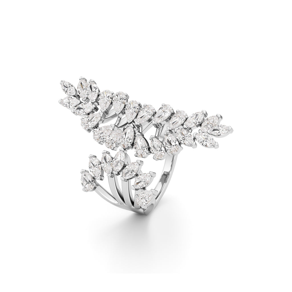 Whispering Leaves Diamond Statement Ring