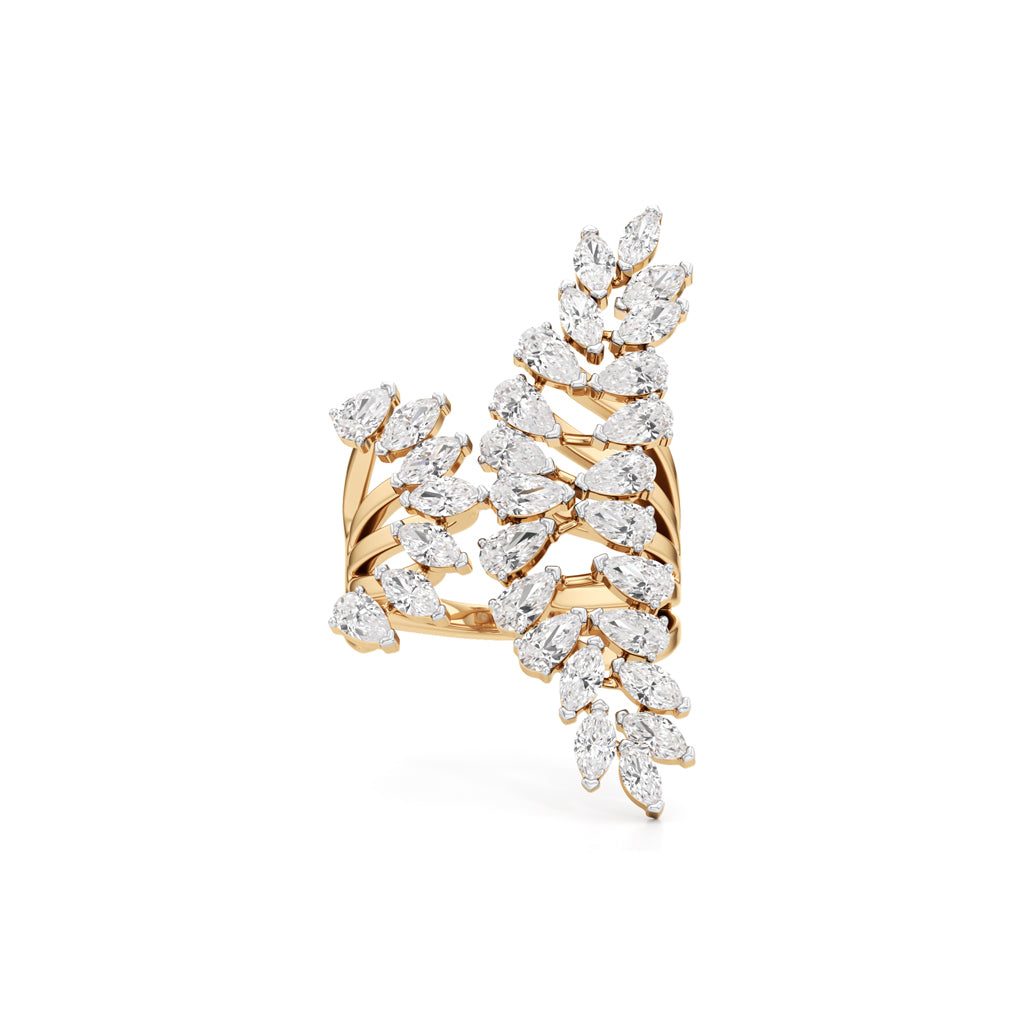 Whispering Leaves Diamond Statement Ring