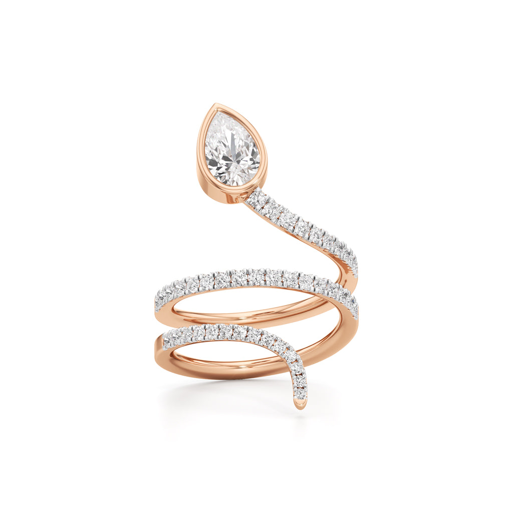 Dancing Pear Diamond Helix Ring