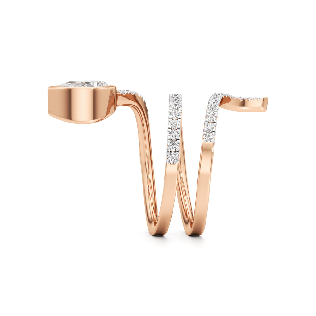 Dancing Pear Diamond Helix Ring