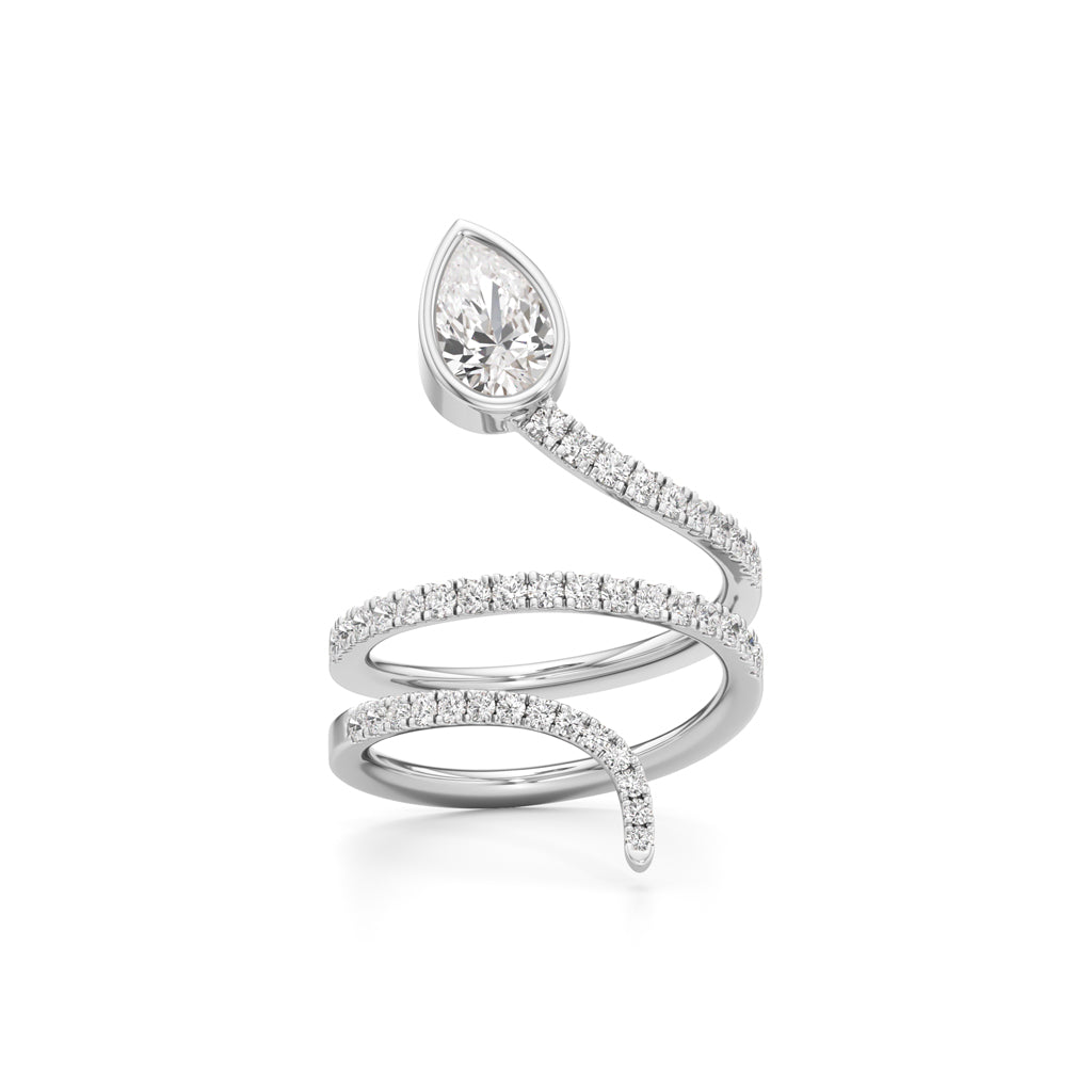 Dancing Pear Diamond Helix Ring