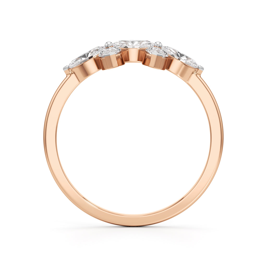 Dual Blossom Diamond Ring