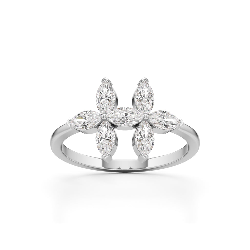 Dual Blossom Diamond Ring