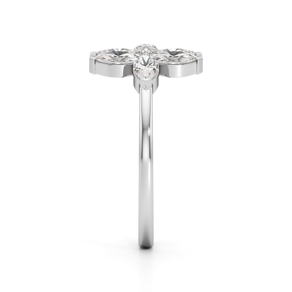 Dual Blossom Diamond Ring