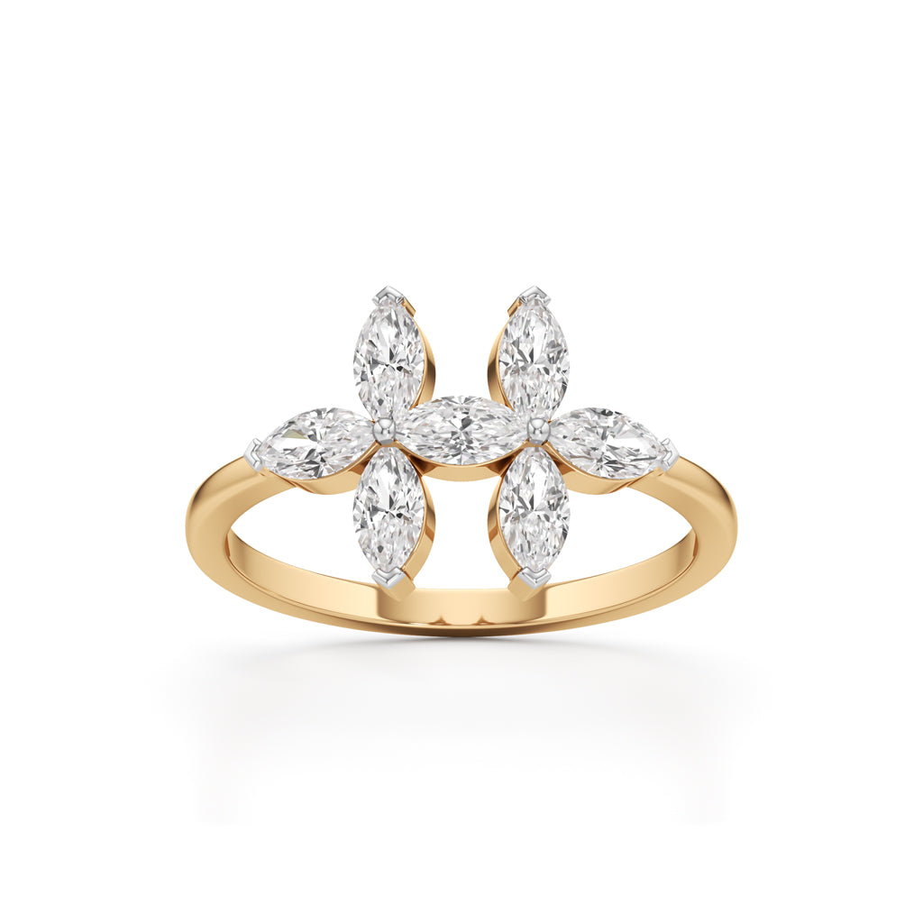 Dual Blossom Diamond Ring