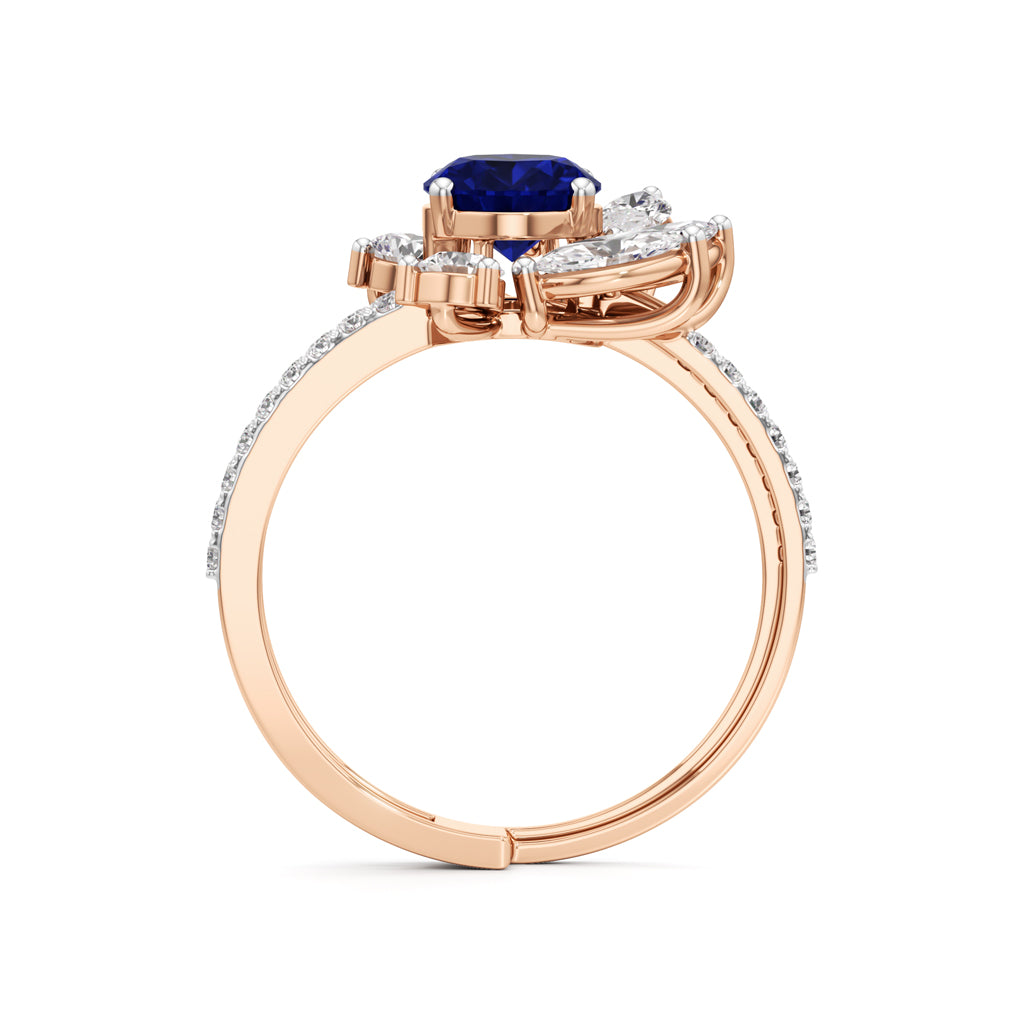 Midnight Bloom Sapphire Ring